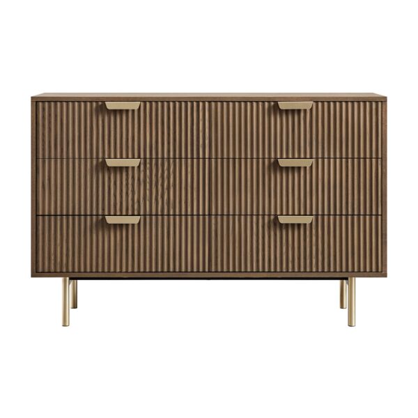 The Store Inlh Dark Ash Richmond Ridged Wide 6-Drawer Dresser