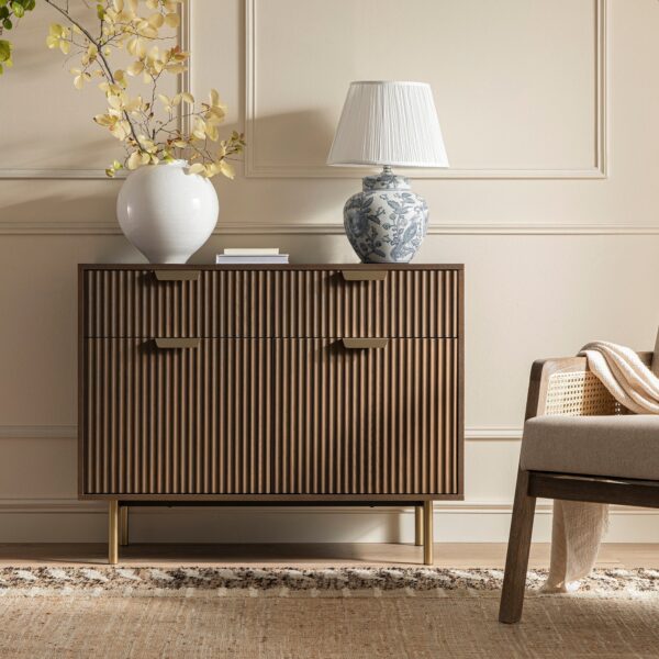 The Store Inlh Dark Ash Richmond Ridged 2-Door Cabinet with Drawers